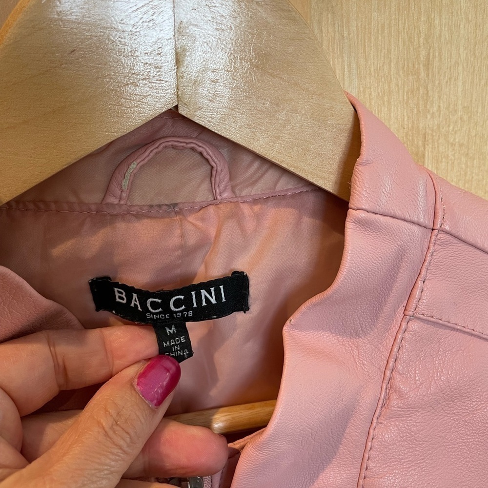 Baccini Faux Leather Pink Jacket - Picture 4 of 11